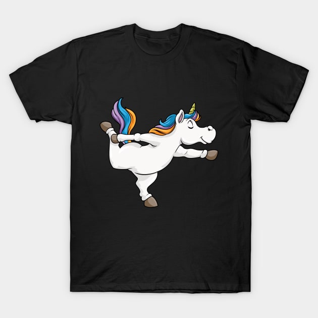 Unicorn at yoga T-Shirt by Markus Schnabel